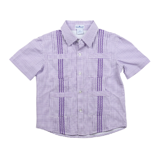 Guayabera - Classic Purple Short Sleeve Shirt
