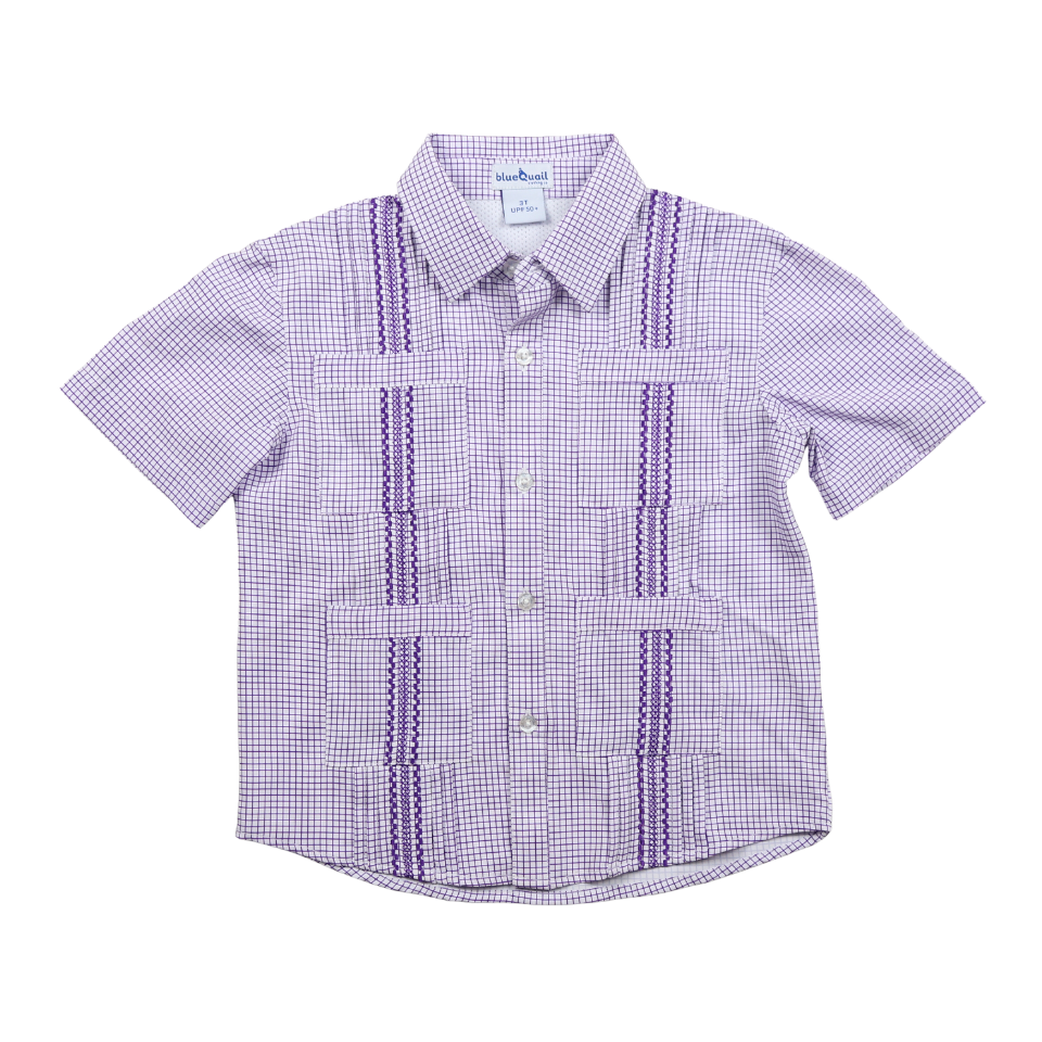 Men's - Guayabera - Gameday Purple Short Sleeve Shirt