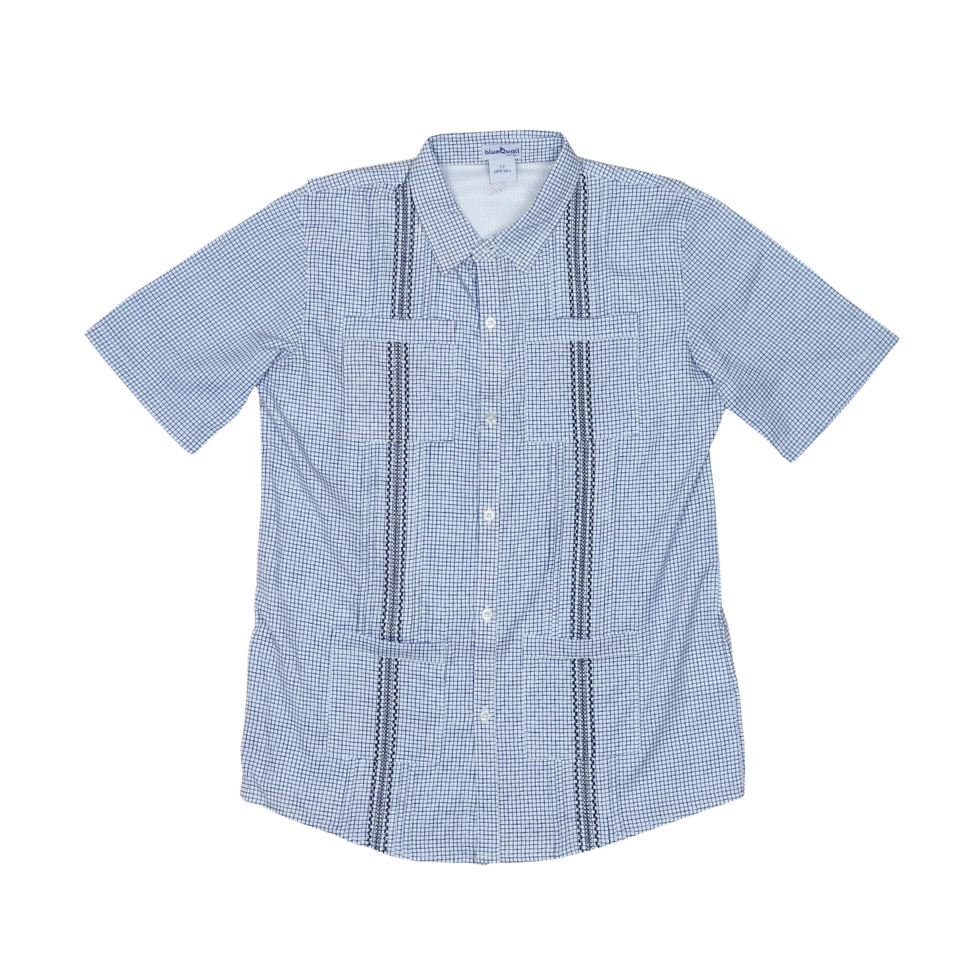 Men's - Guayabera - Classic Blue Short Sleeve Shirt