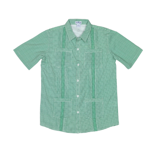 Men's - Guayabera - Classic Green Short Sleeve Shirt