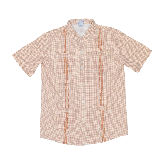 Men's - Guayabera - Classic Burnt Orange Short Sleeve Shirt