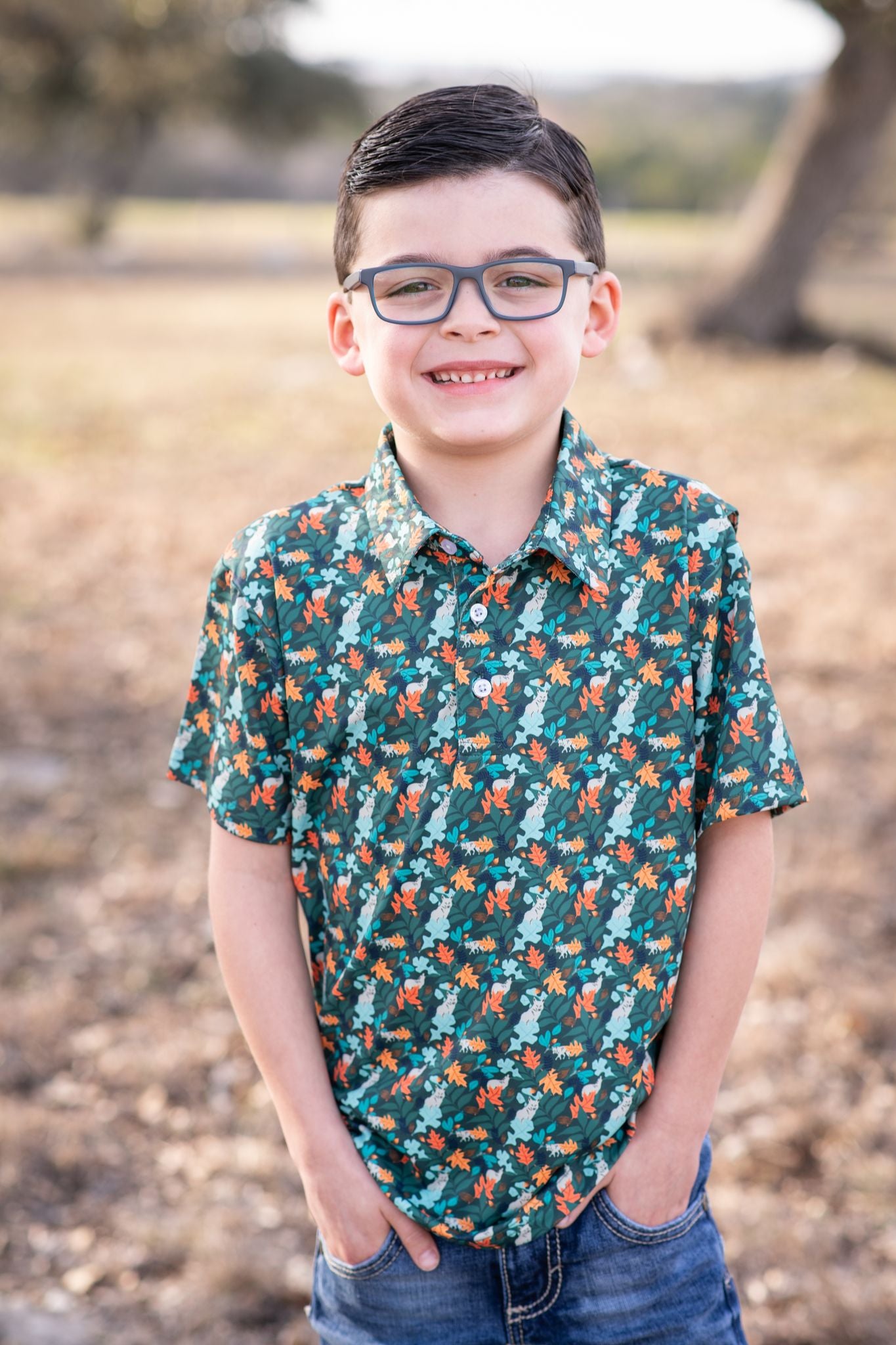 Fall Foliage Polo Short Sleeve Shirt