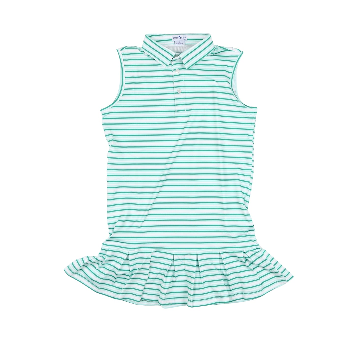 Emerald Stripe Polo Sleeveless Dress