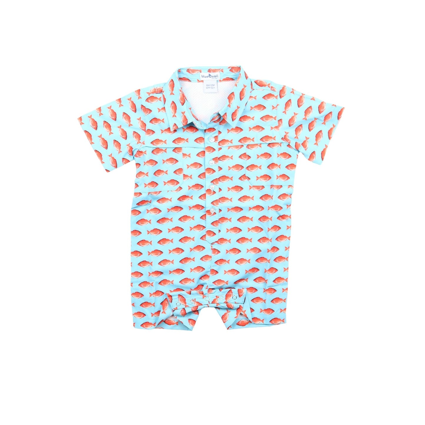 Red Snapper Short Sleeve Romper