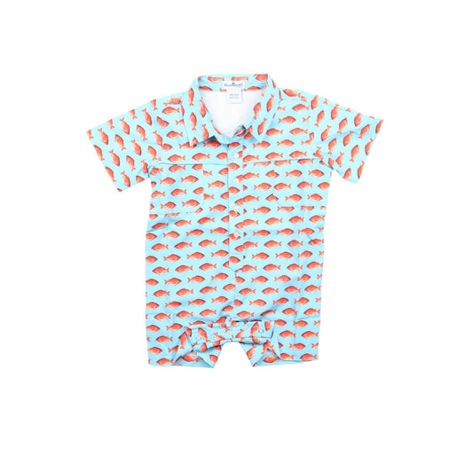 Red Snapper Short Sleeve Romper