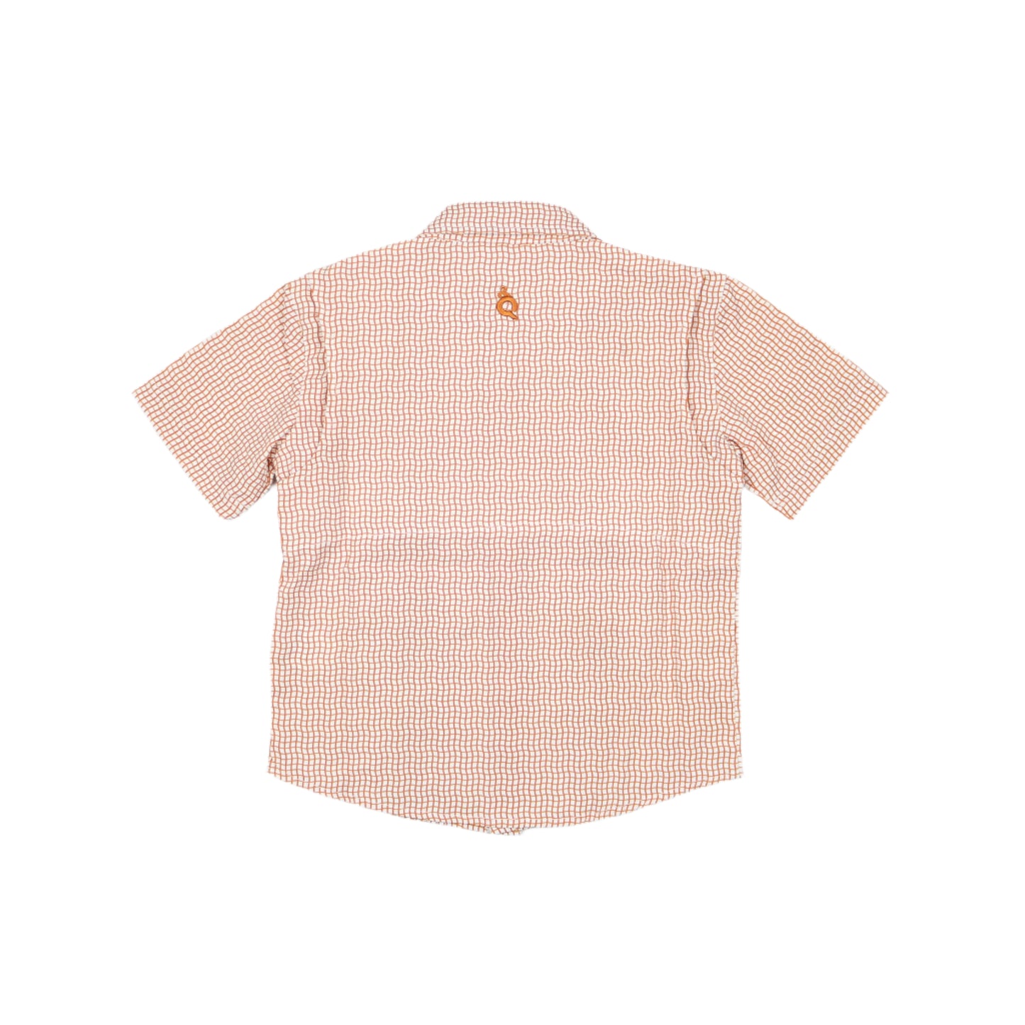 Guayabera - Gameday Burnt Orange Wave Check Short Sleeve Shirt