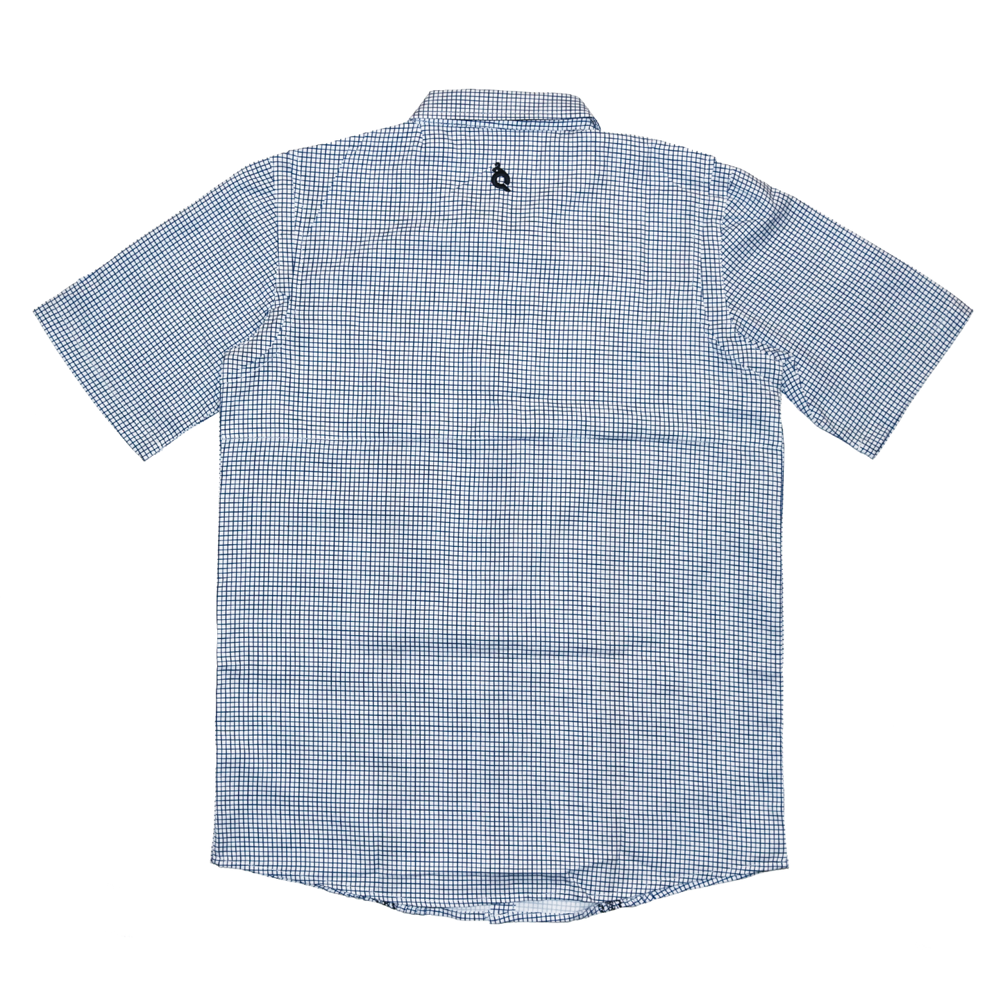 Kids Gameday Guayabera print in Classic Navy with UPF 50+ sun protection by BlueQuail Clothing Co.