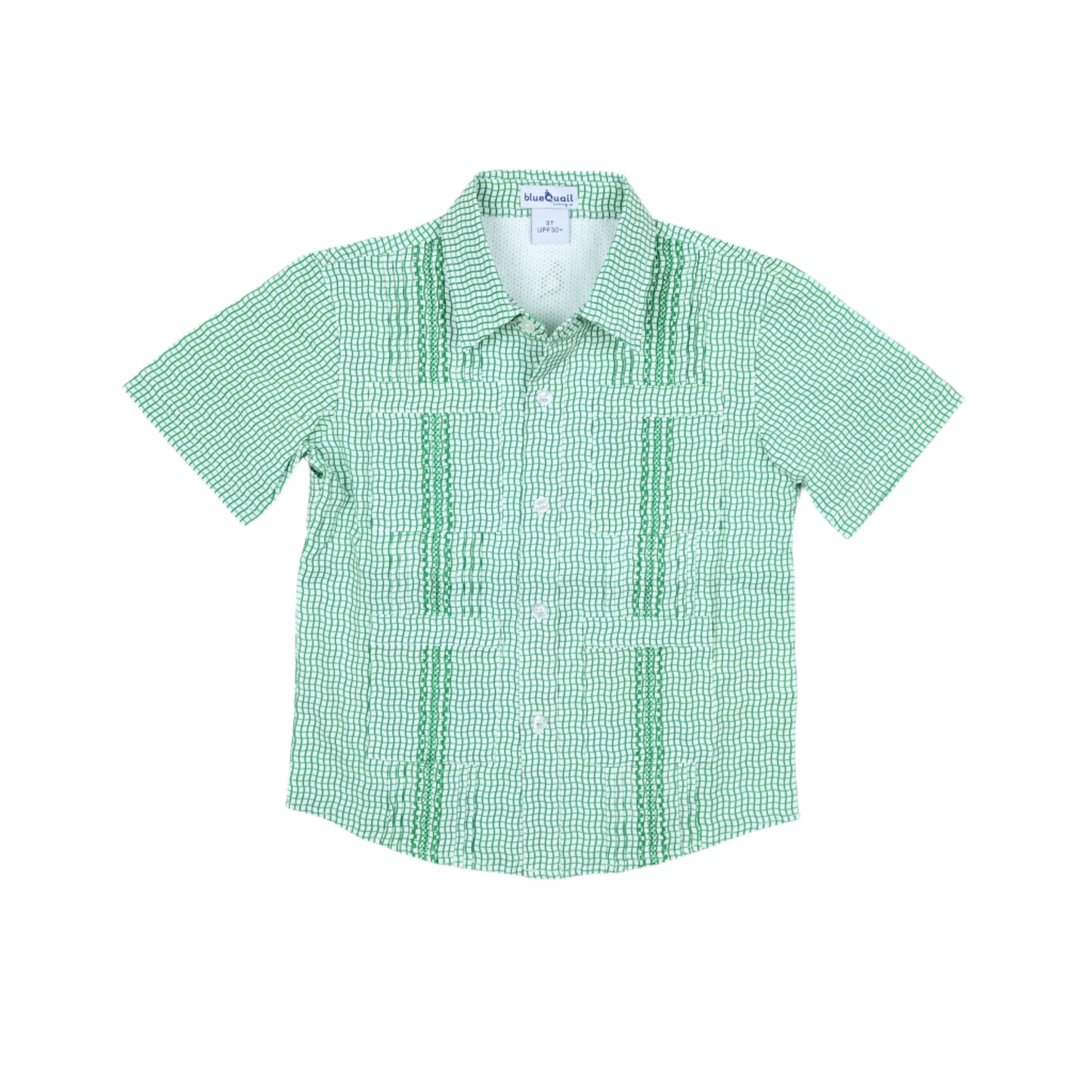 Guayabera - Gameday Green Wave Check Short Sleeve Shirt