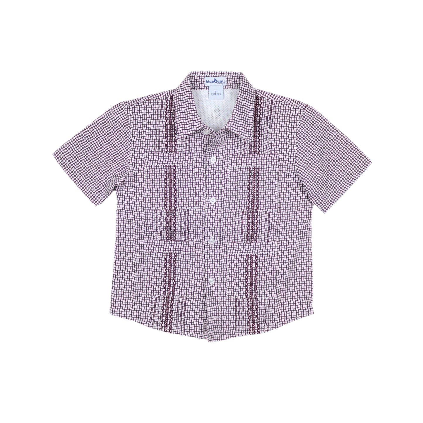 Guayabera - Gameday Maroon Wave Check Short Sleeve Shirt