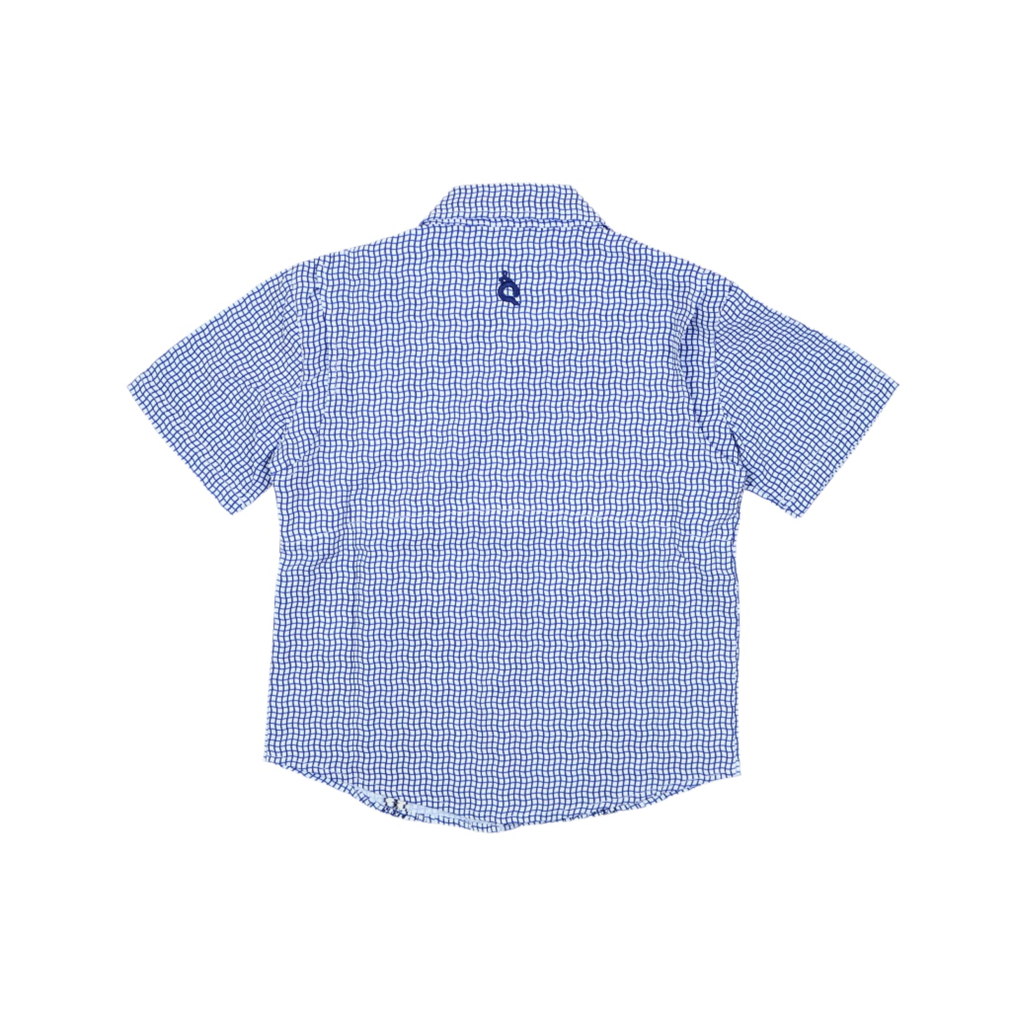 Guayabera - Gameday Navy Wave Check Short Sleeve Shirt