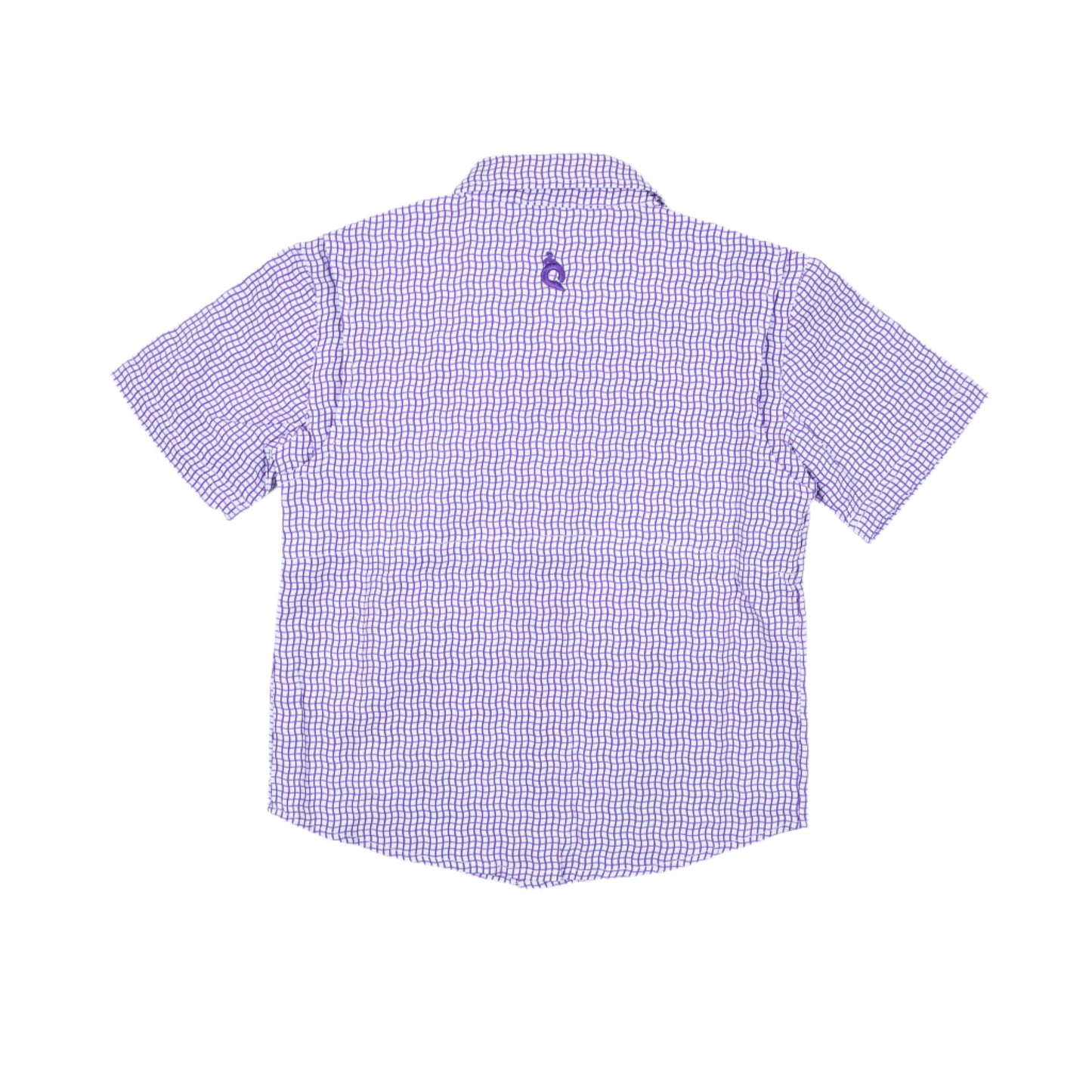 Guayabera - Gameday Purple Wave Check Short Sleeve Shirt