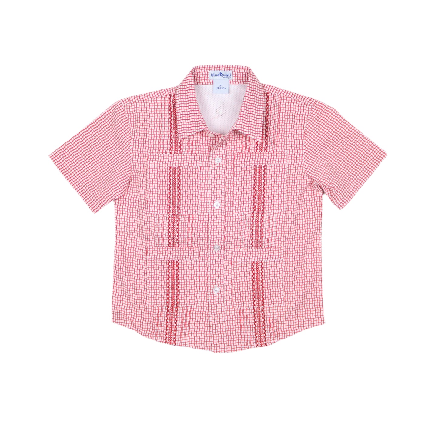 Guayabera - Gameday Red Wave Check Short Sleeve Shirt