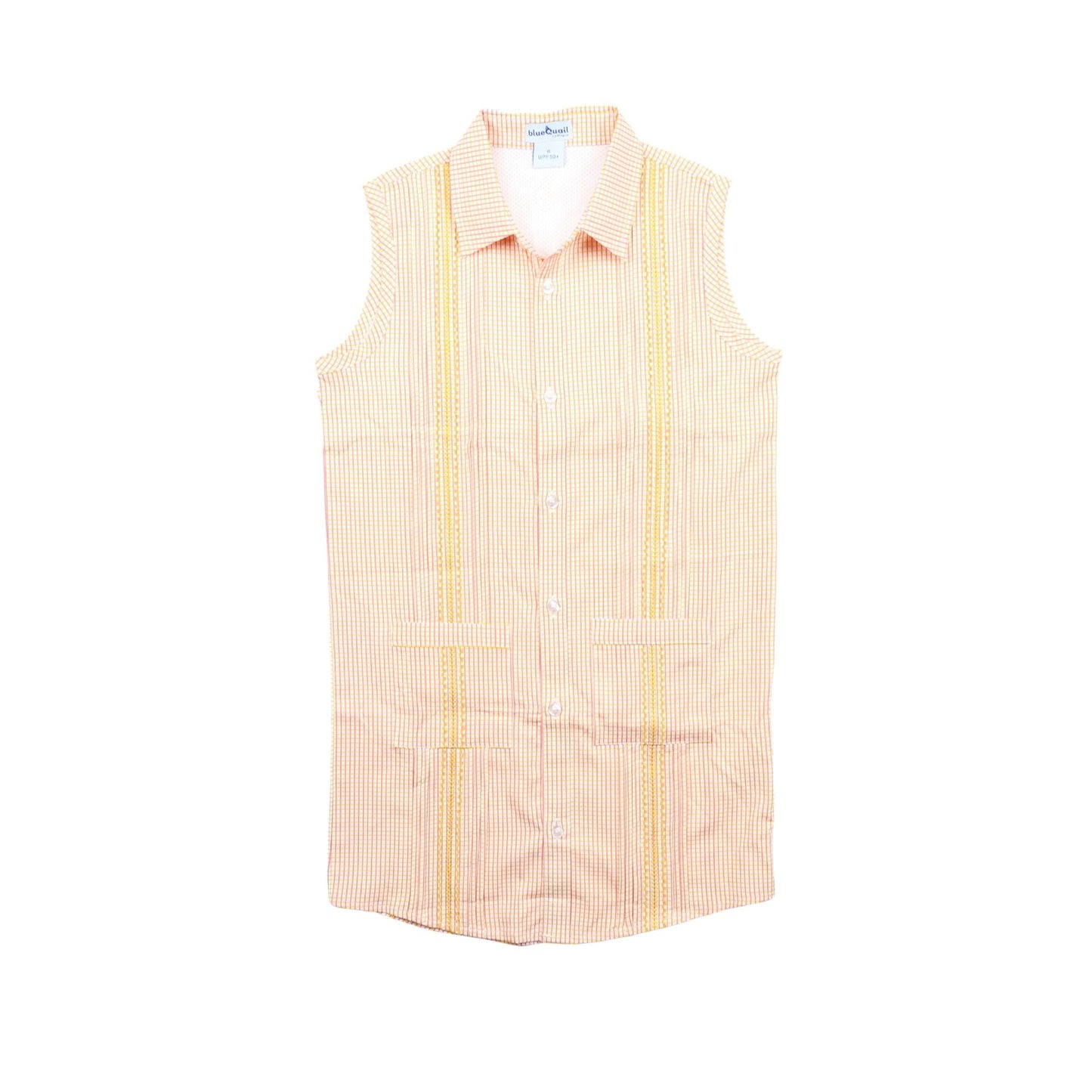 Guayabera - Pink/Citrus Check Sleeveless Dress