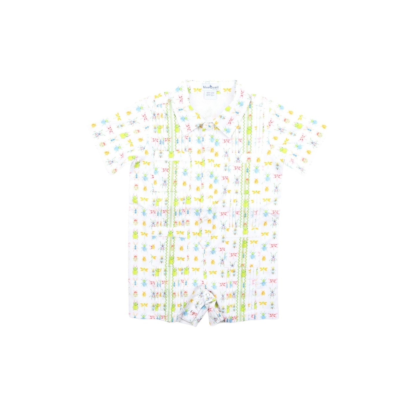 Guayabera- Beetles Short Sleeve Romper