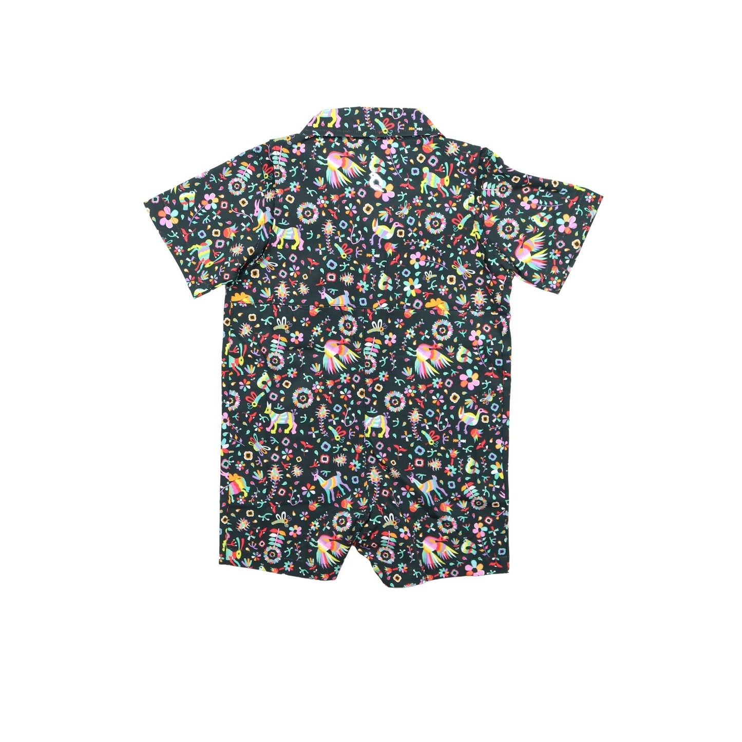 Guayabera- Dark Otomi Short Sleeve Romper
