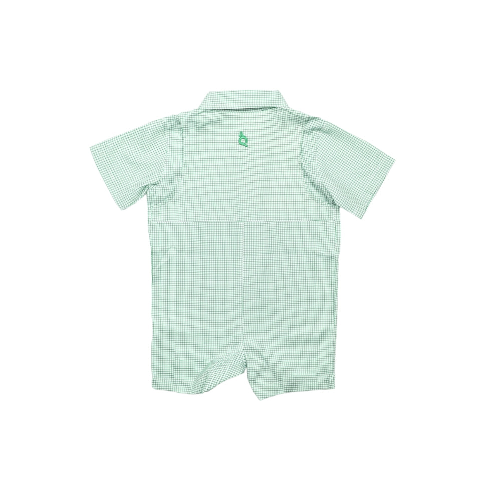 Guayabera - Classic Green Short Sleeve Romper