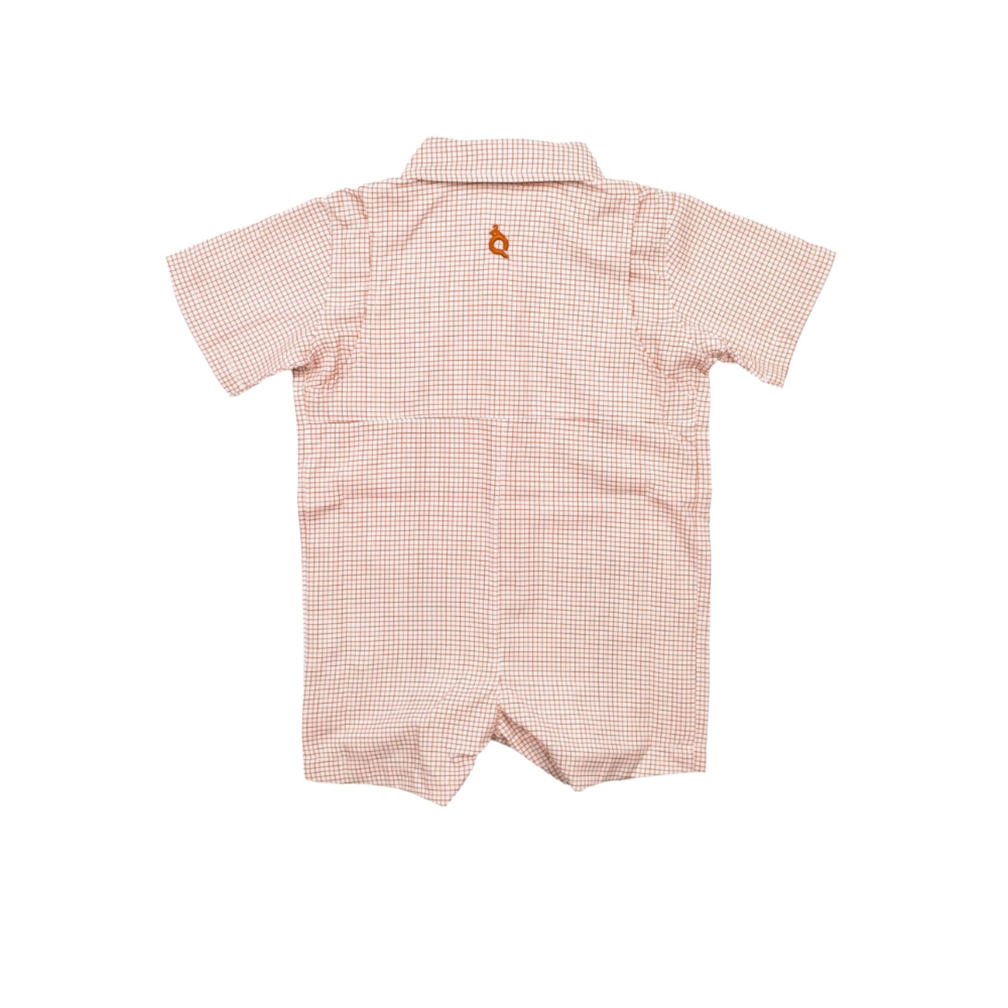 Guayabera - Classic Orange Short Sleeve Romper