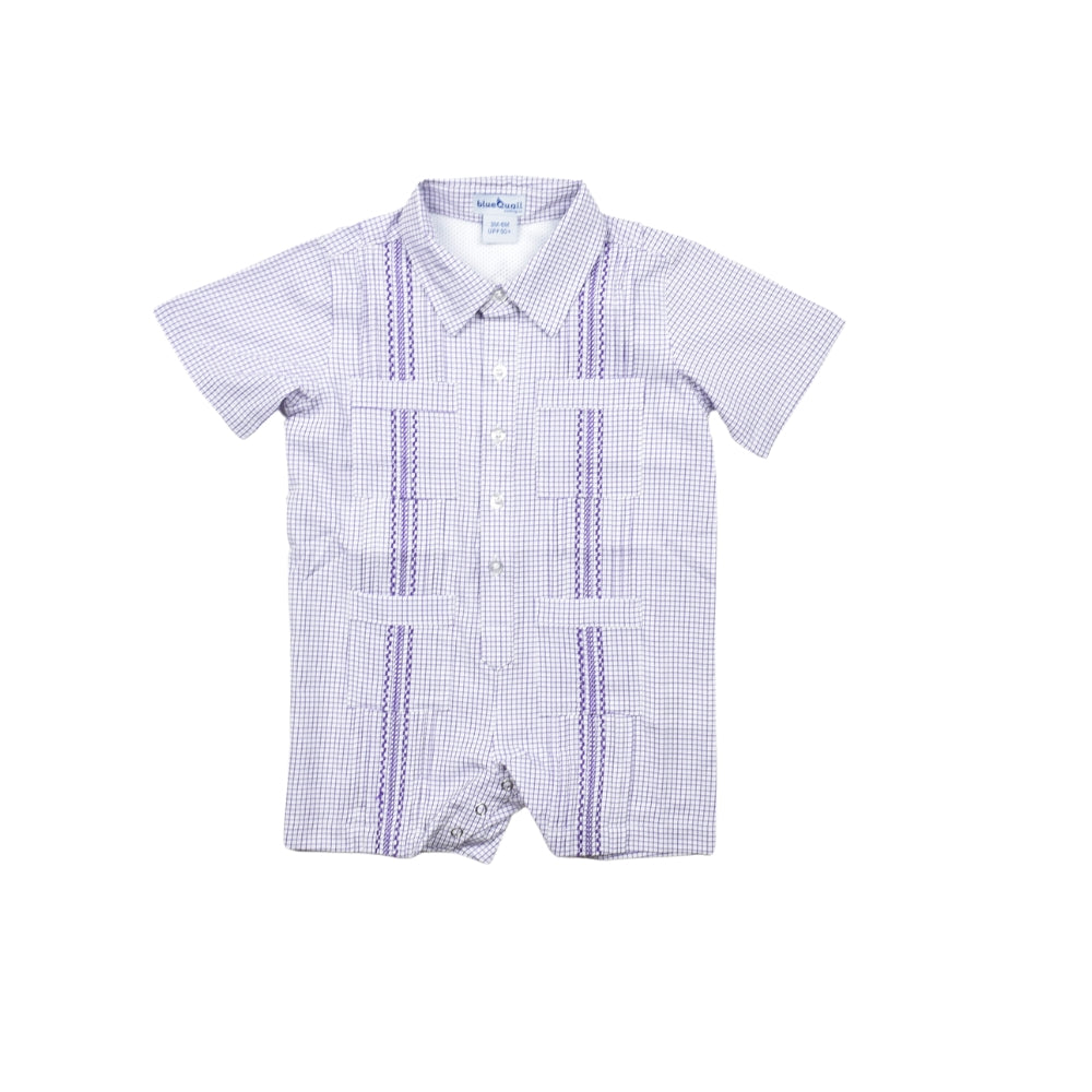 Guayabera - Gameday Purple Short Sleeve Romper