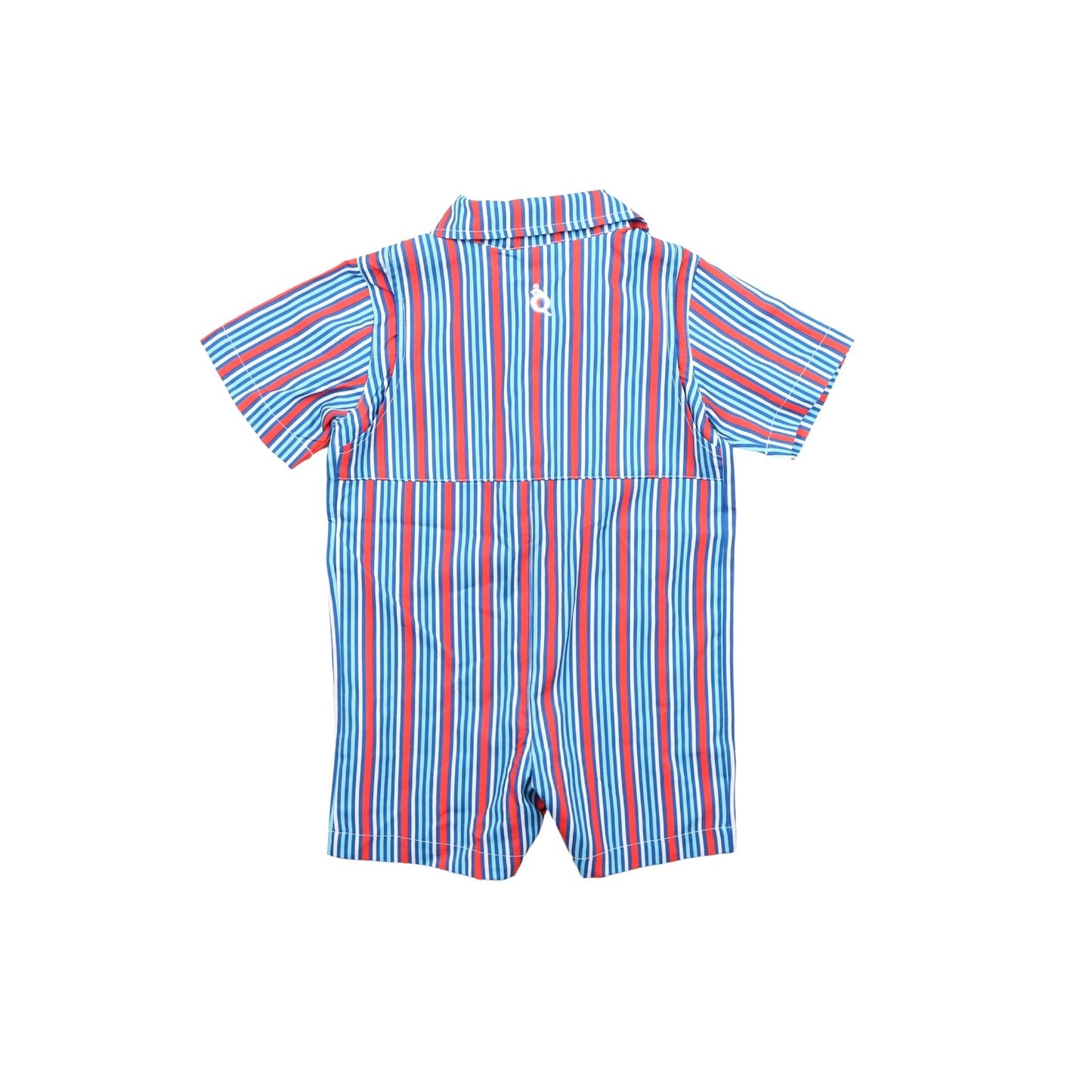 Guayabera- Liberty Stripe Short Sleeve Romper
