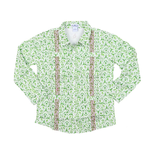 Guayabera - Christmas Otomi Long Sleeve Shirt