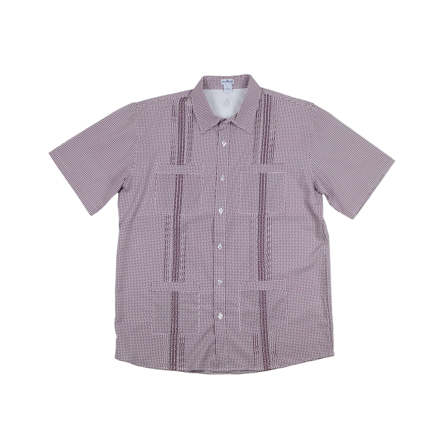 Men’s - Guayabera - Gameday Maroon Wave Check Short Sleeve Shirt