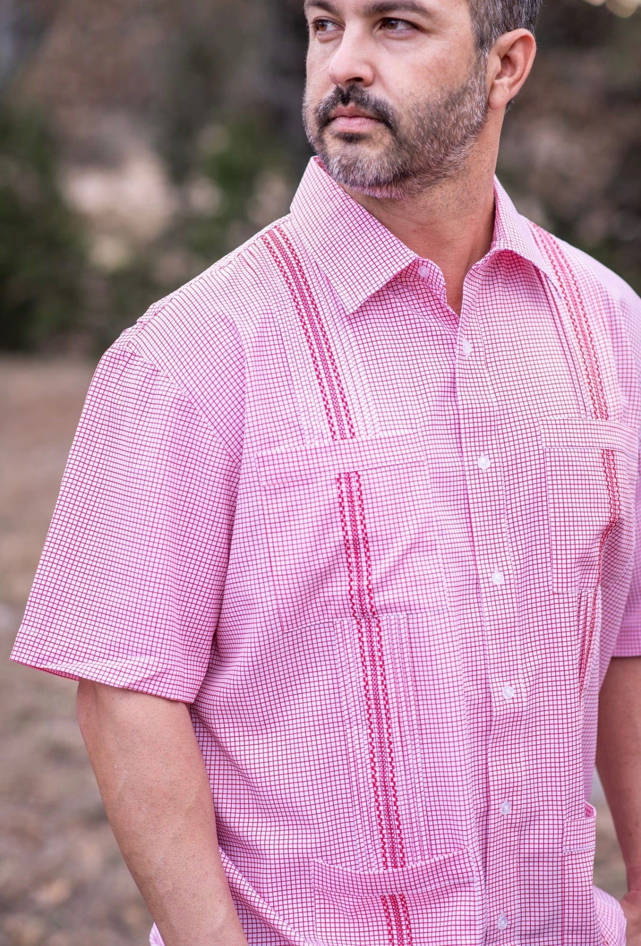 Men's - Guayabera - Gameday Red Short Sleeve Shirt