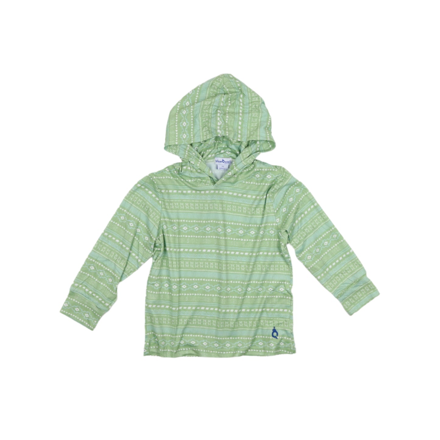 Kids lightweight performance hoodie in Aztec Stripe football print, UPF 50+ sun protection by BlueQuail Clothing Co