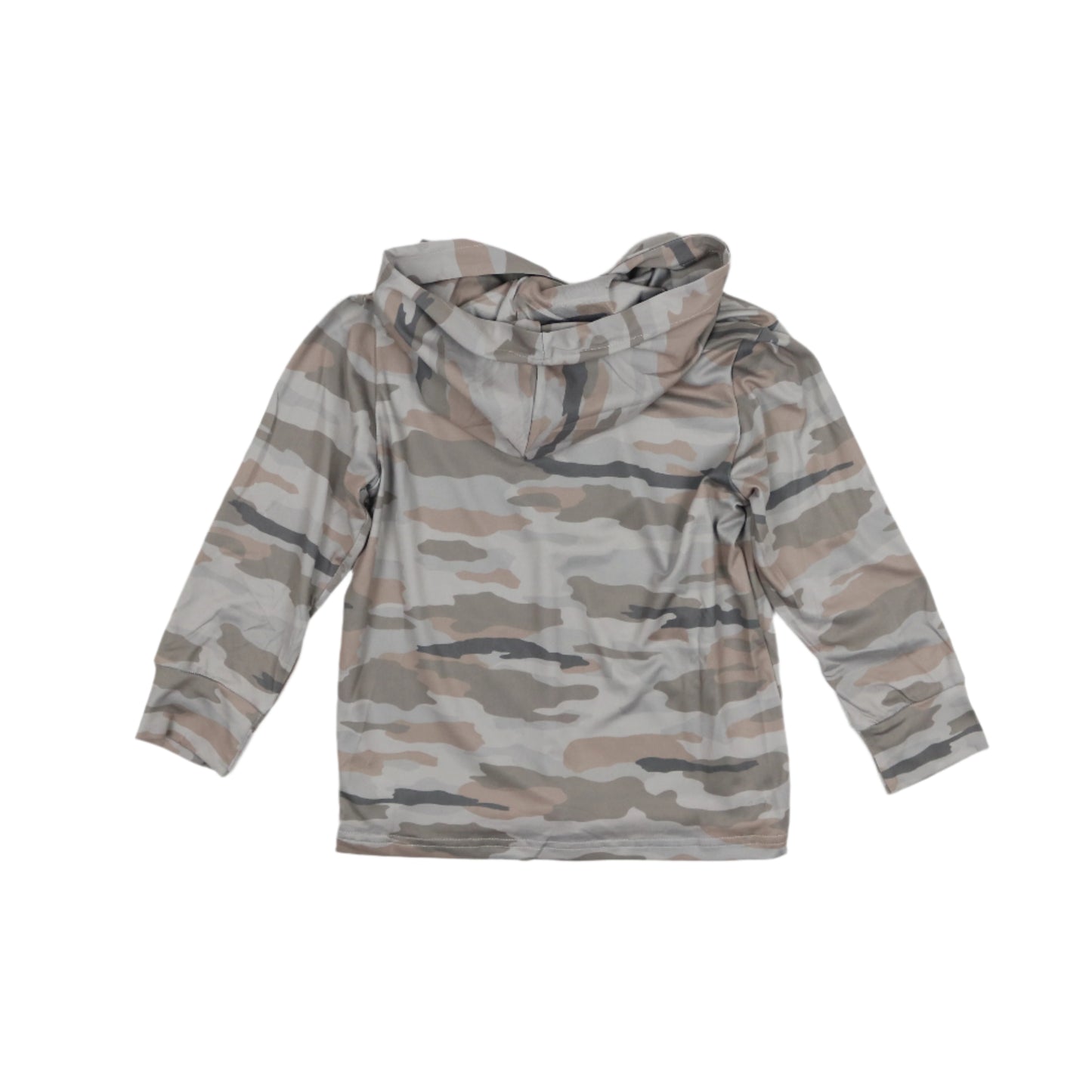 Kids lightweight performance hoodie in Classic Camo print, UPF 50+ sun protection by BlueQuail Clothing Co