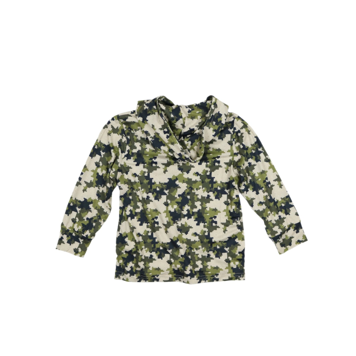 Kids lightweight performance hoodie in Digital Camo print, UPF 50+ sun protection by BlueQuail Clothing Co