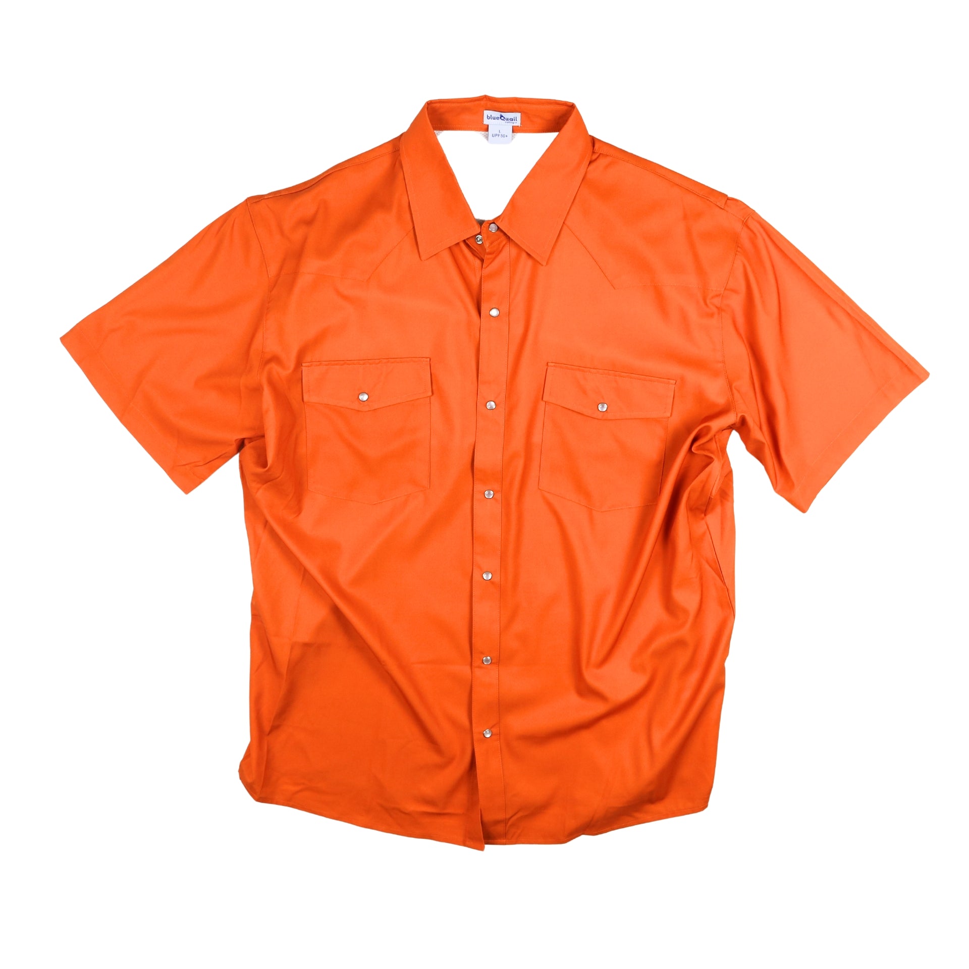 men's orange short sleeve dress shirt Men's TEK Western Stretch Orange Short Sleeve Shirt