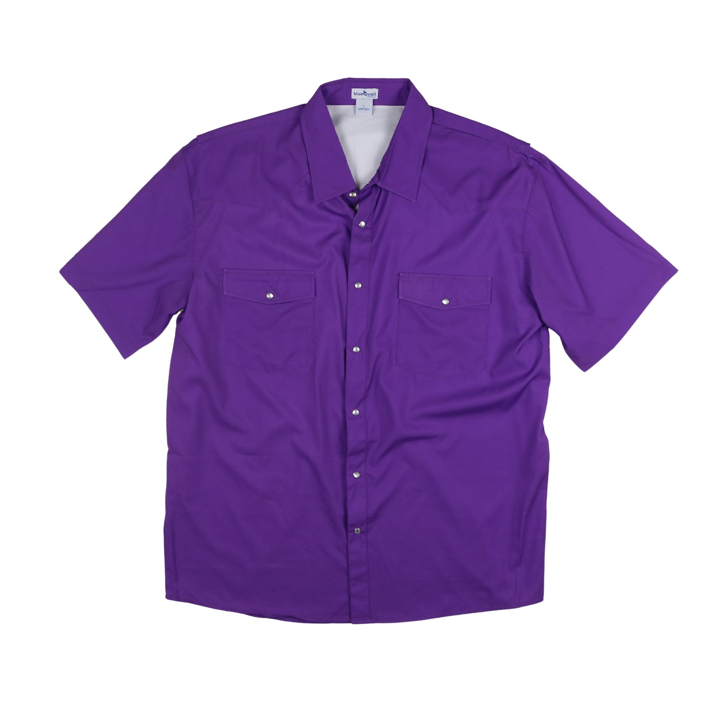 Men's - Classic Purple Pearl Snap Short Sleeve Shirt