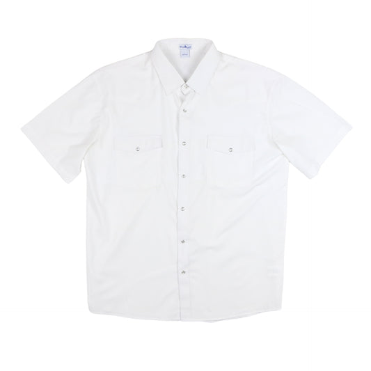 Men's - Classic White Pearl Snap Short Sleeve Shirt