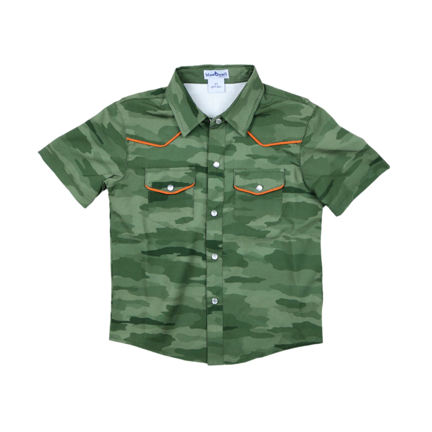 Classic Camo Green Pearl Snap Short Sleeve Shirt