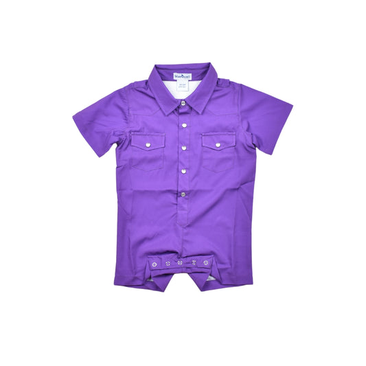 Classic Purple Pearl Snap Romper