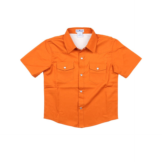 Classic Burnt Orange Pearl Snap Short Sleeve Shirt