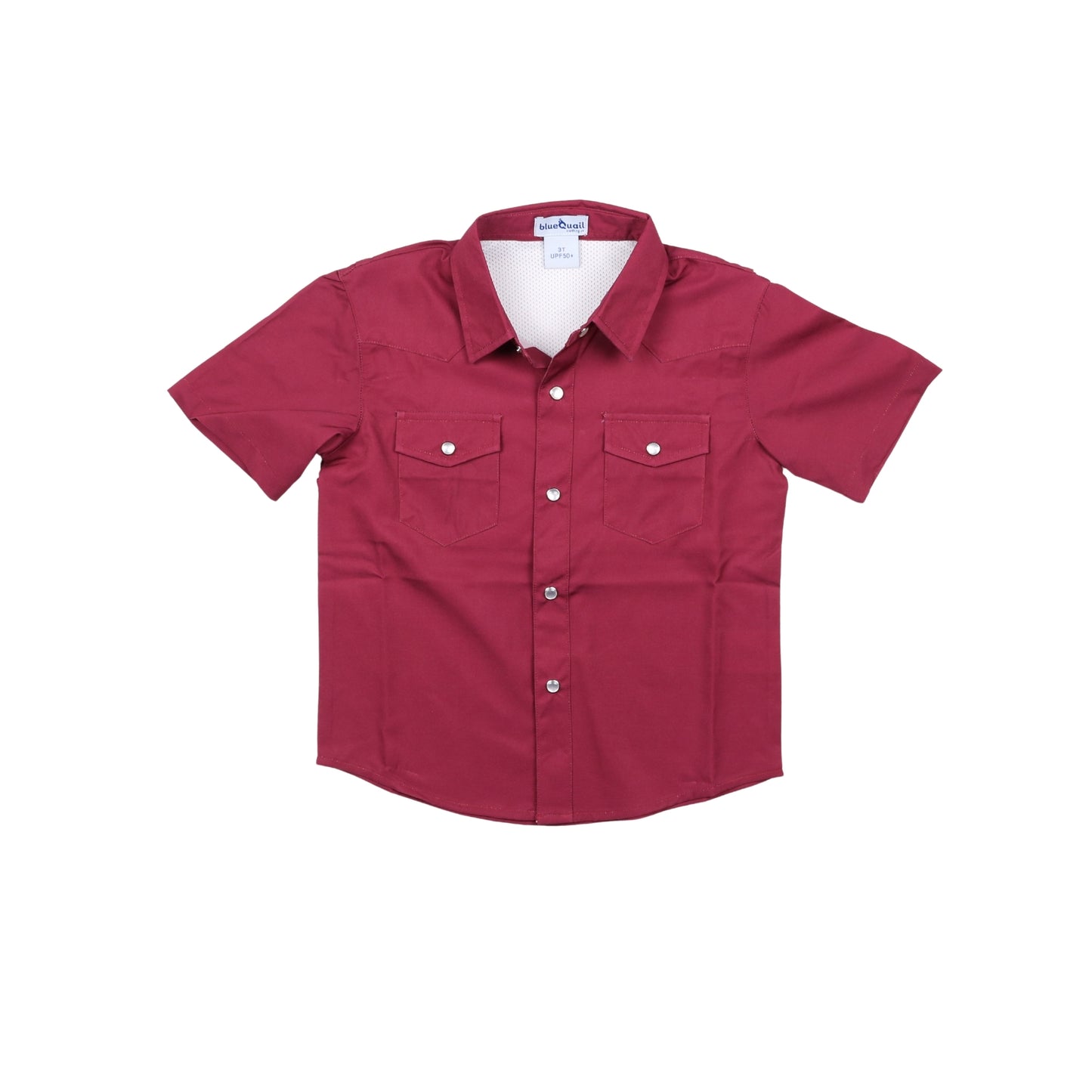 Classic Maroon Pearl Snap Short Sleeve Shirt