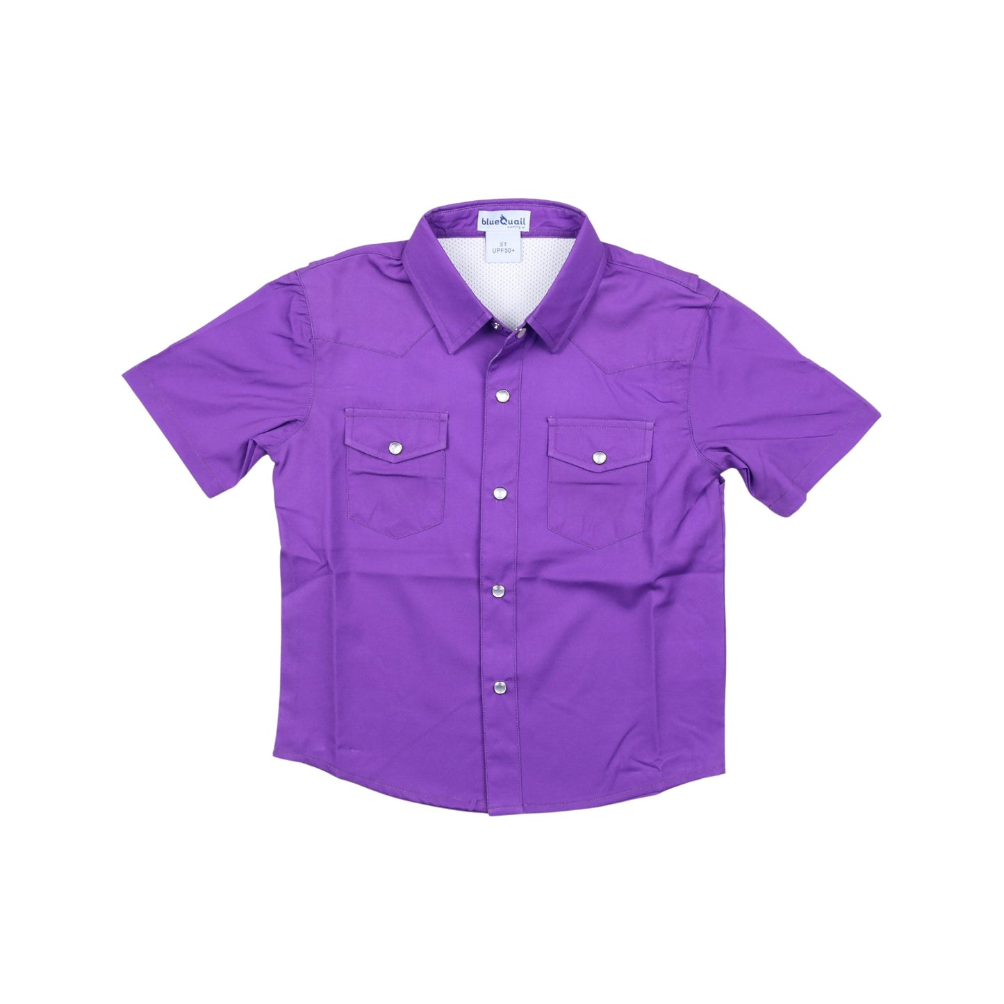 Classic Purple Pearl Snap Short Sleeve Shirt