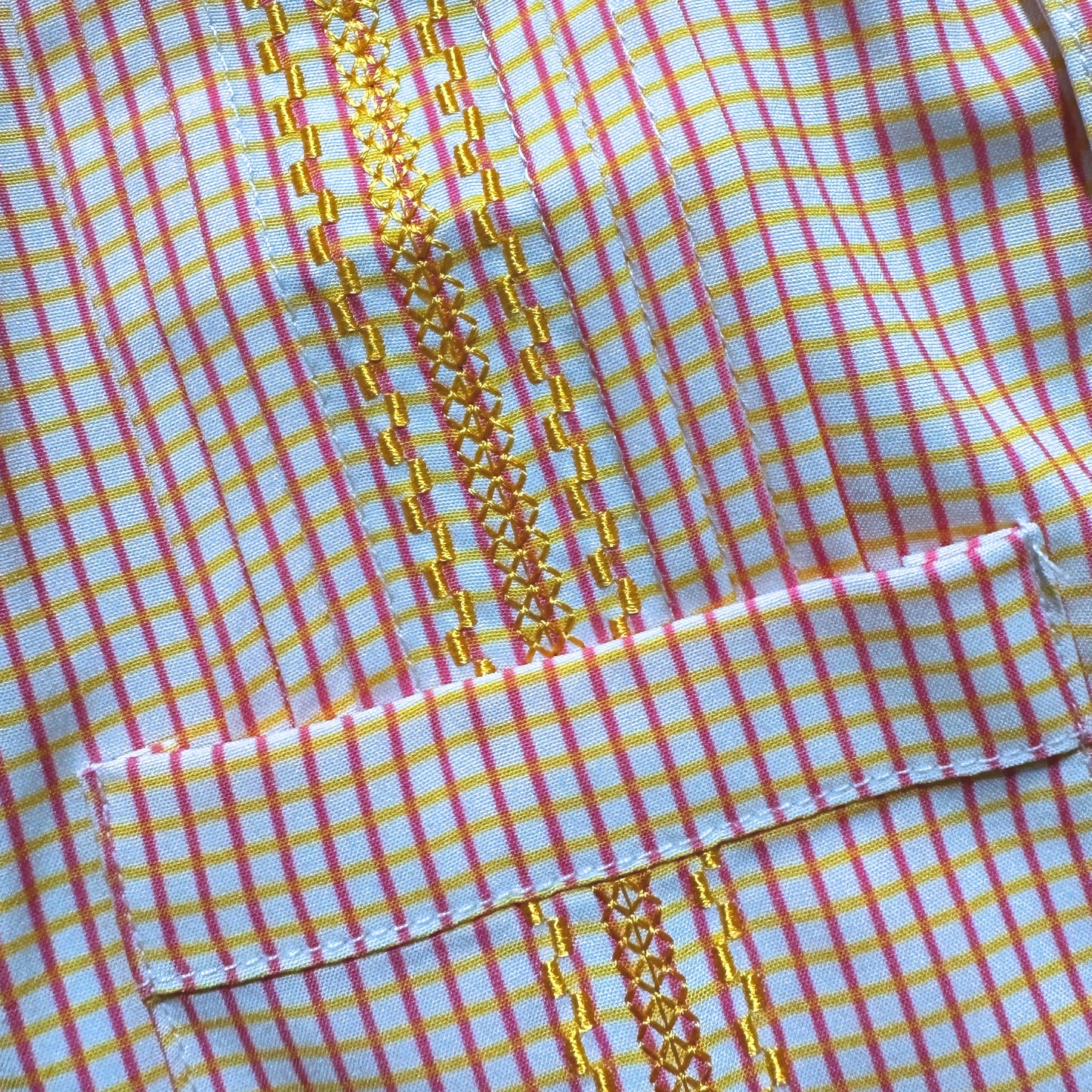 Guayabera - Pink/Citrus Check Short Sleeve Shirt