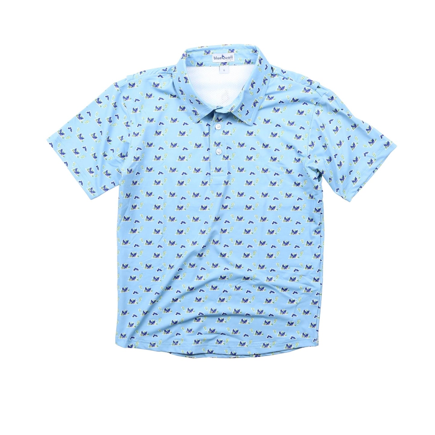 Quail Woodblock Polo Short Sleeve Shirt