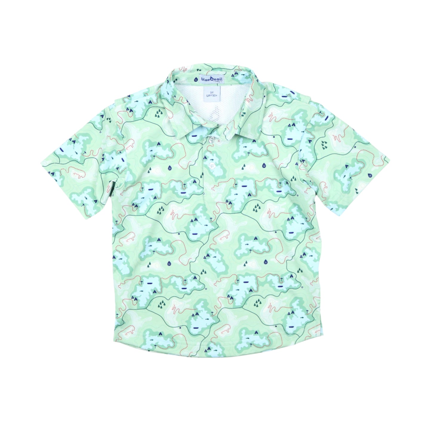 Trail Map Camo Polo Short Sleeve Shirt