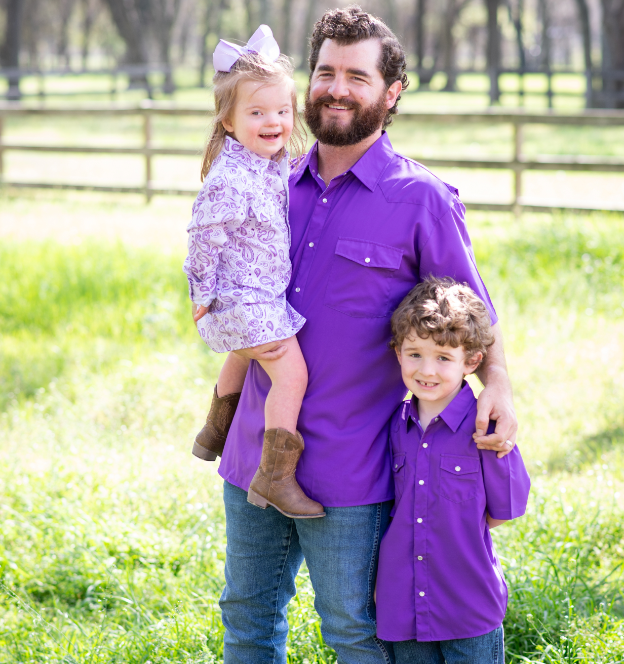 Classic Purple Pearl Snap Short Sleeve Shirt