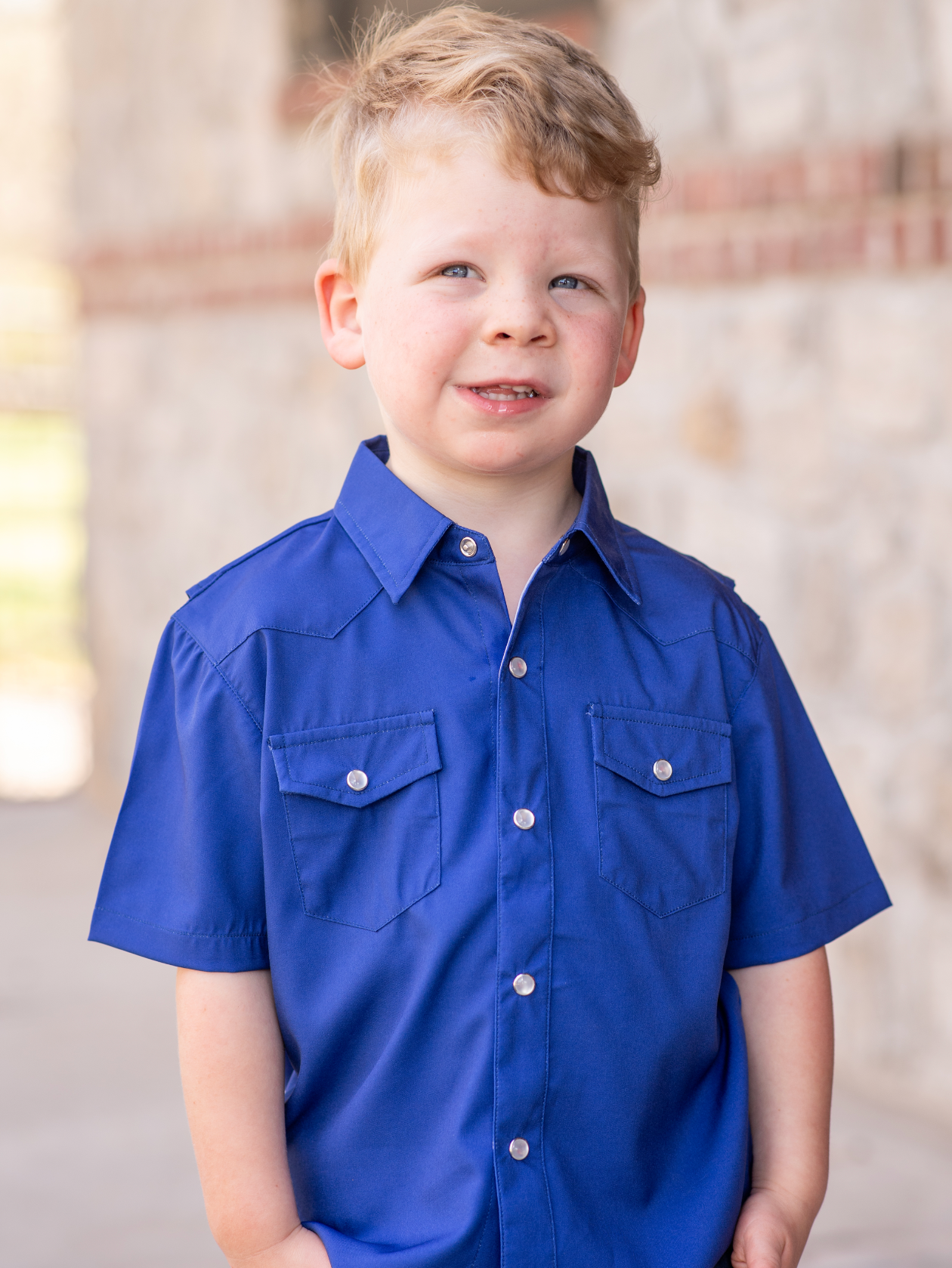 Classic Navy Pearl Snap Short Sleeve Shirt