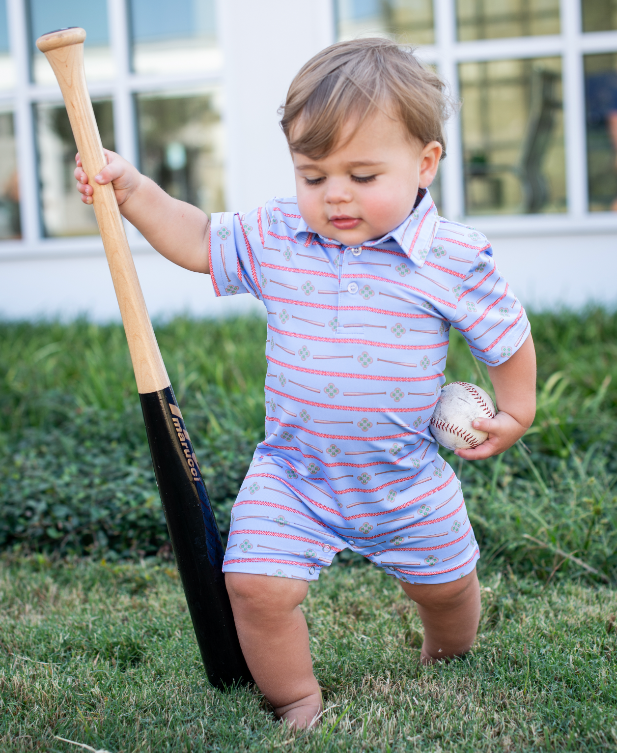 Extra Innings Polo Short Sleeve Romper
