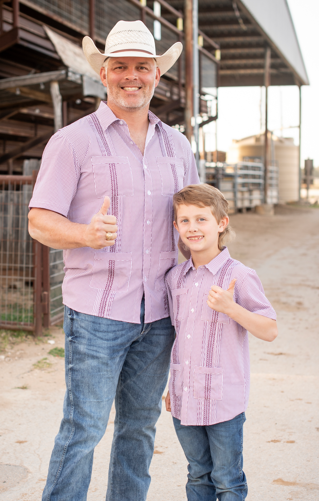 Men’s - Guayabera - Gameday Maroon Wave Check Short Sleeve Shirt
