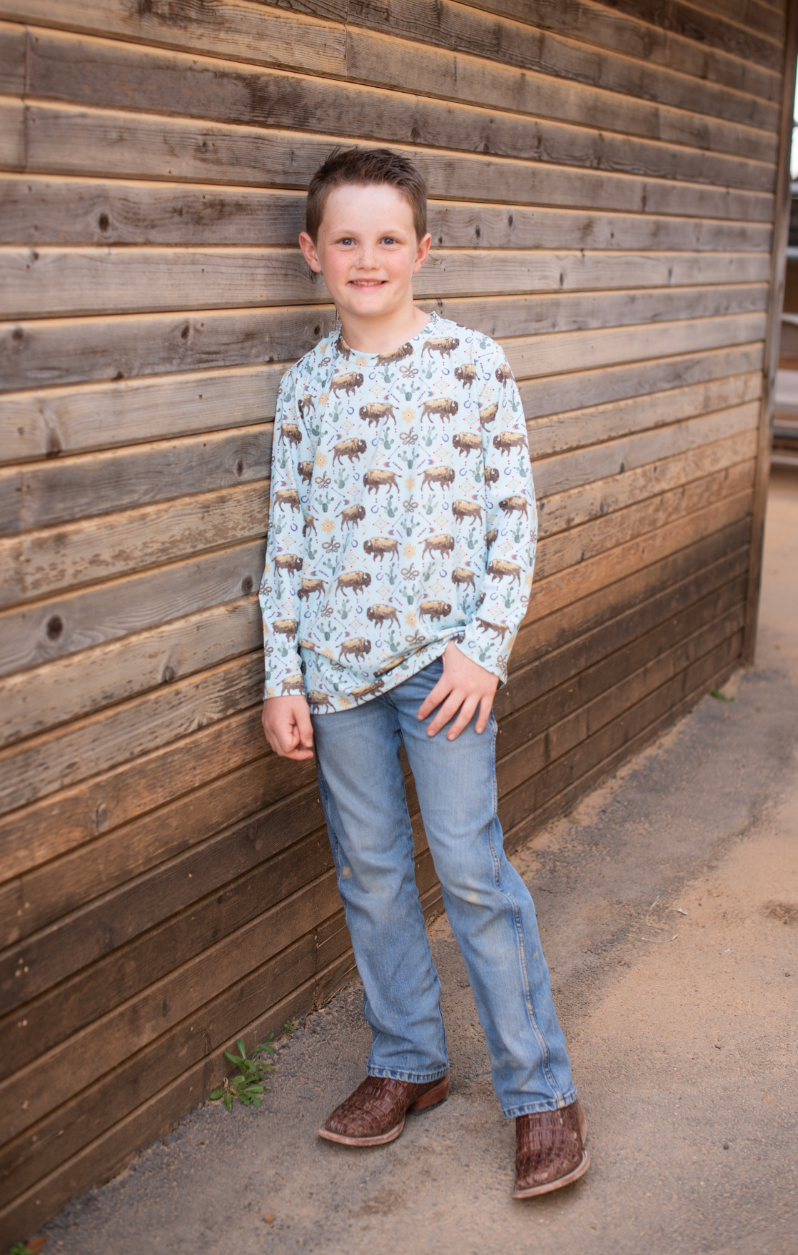 Western Buffalo Long Sleeve Performance Tee
