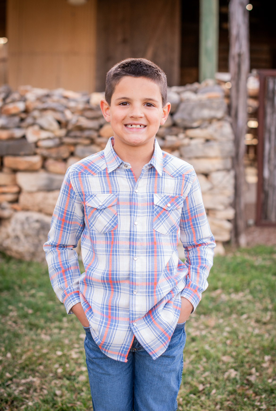 All American Plaid Pearl Snap Long Sleeve Flannel Shirt