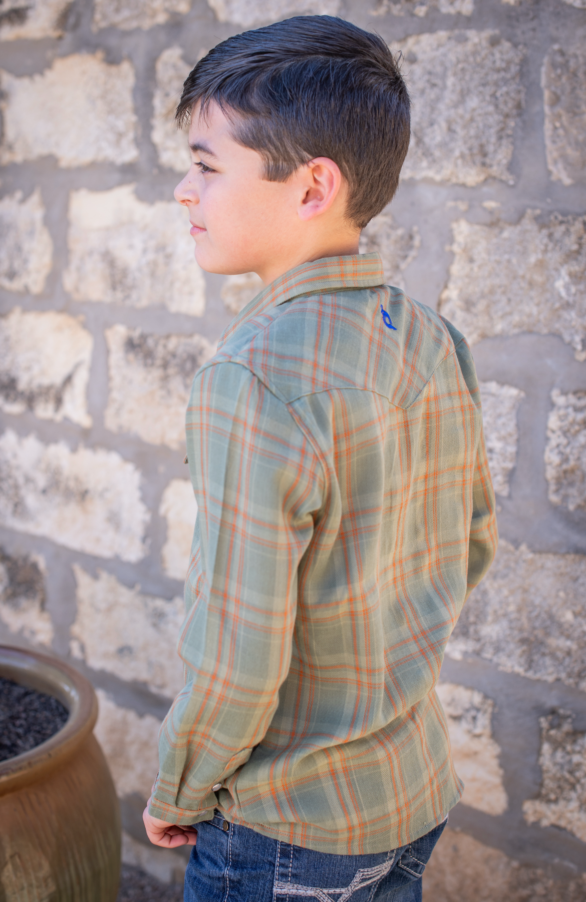 Deer Camp Plaid Pearl Snap Long Sleeve Flannel Shirt