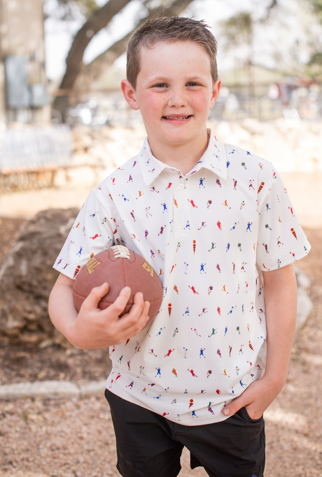 First Down Polo Short Sleeve Shirt