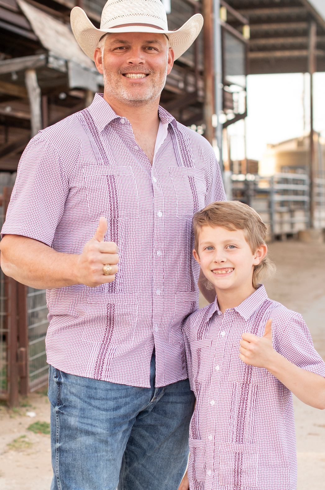 Guayabera - Gameday Maroon Wave Check Short Sleeve Shirt