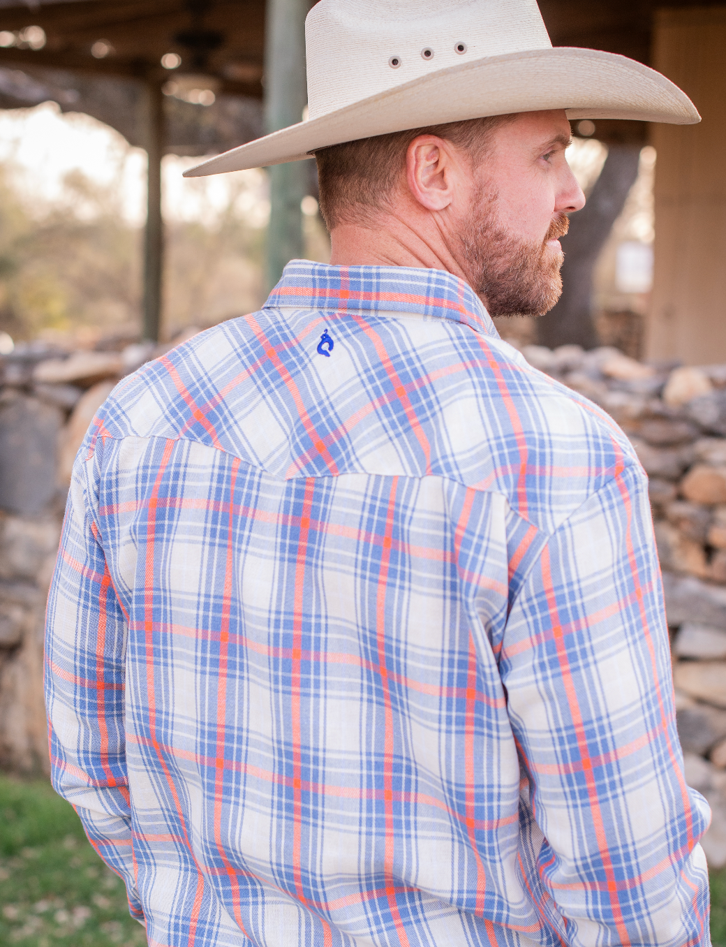 Men's - All American Plaid Pearl Snap Long Sleeve Flannel Shirt